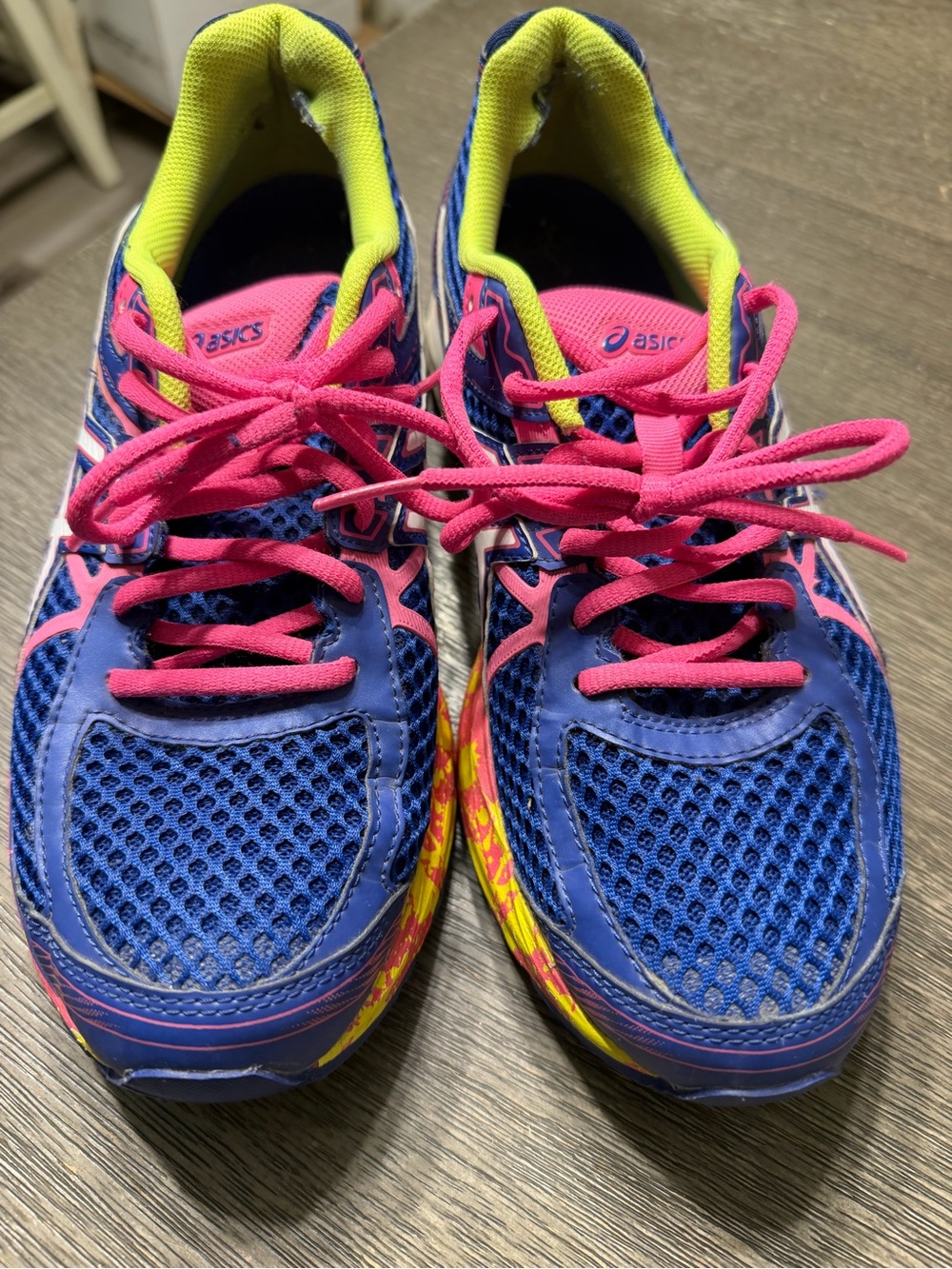 ASICS ladies Blue & Pink Running Shoes. B136